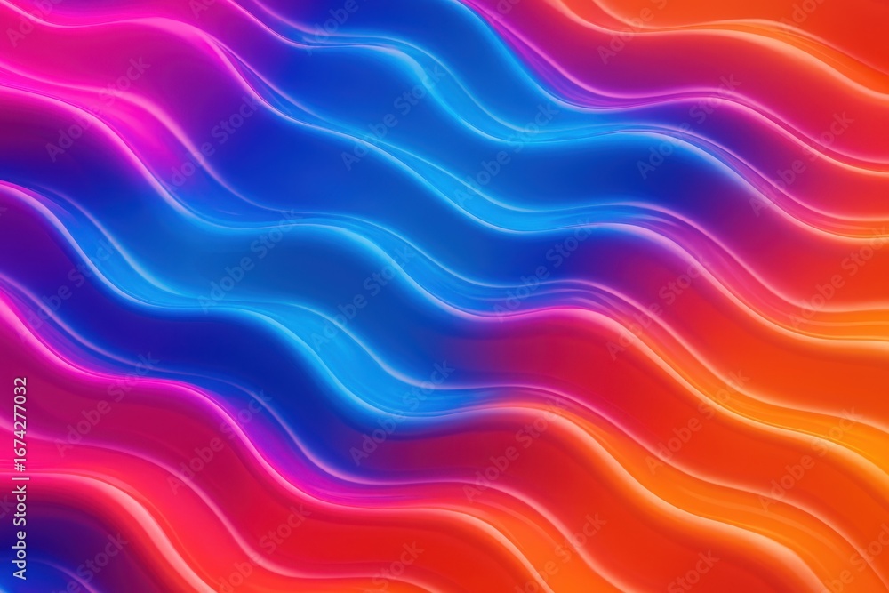 Aufkleber flowing liquid abstract waves in vibrant gradient colors creating dynamic artistic background