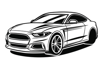 Sleek modern sports car vector illustration showcasing dynamic lines and bold design elements perfect for automotive enthusiasts and graphic design projects