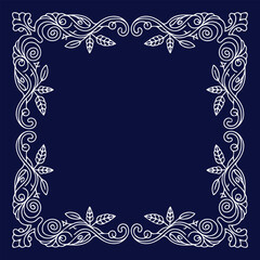 blue floral frame