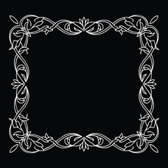 black and white frame with flowers