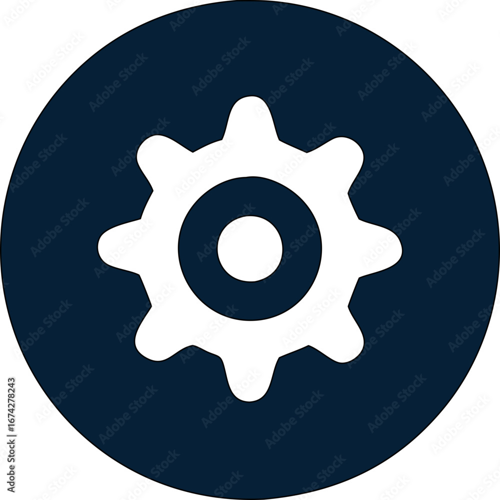 Poster settings vector icon with gear and service tool. minimal design perfect for digital platforms and us