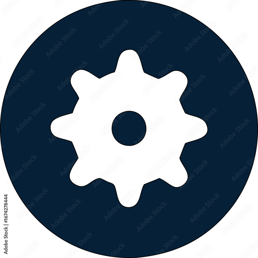 Poster simple and clean setting icon vector with gear concept. best for application settings, support, or c