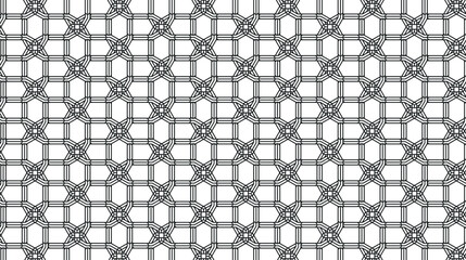 Seamless Christmas background with black and white star outlines, decorative abstract festive pattern for elegant winter holiday design