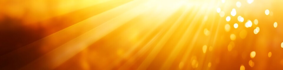 Abstract golden light background for banner design and bright sun rays wallpaper texture effect