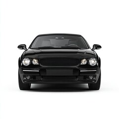 Full front view of a black coupe
