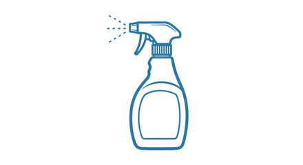 Spray bottle outline illustration representing cleaning and disinfecting solutions for hygiene
