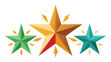 Fototapeta premium Colorful Geometric Star Design vector isolated on white background