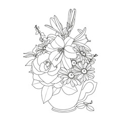 Abstract floral background. Coloring page for adults and children.
