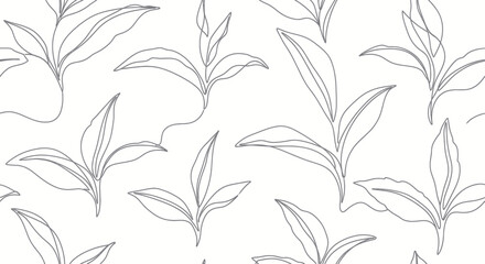 Obraz premium Botanical continuous line drawing pattern evokes minimalist charm and organic freshness