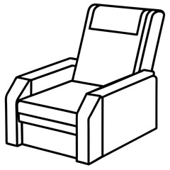 Side Profile Recliner Line Art