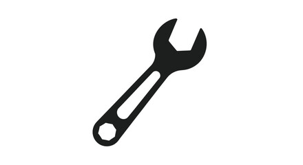 Silhouette of a wrench representing repair work and tool usage for mechanical purposes