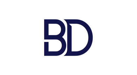 Elegant and Minimalist BD Initials Logo Design with Interlocking Elements and Bold Typography