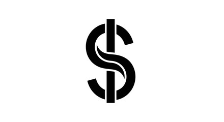 Striking minimalist dollar symbol graphic for finance and business applications design element
