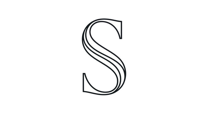 Elegant initial S crafted with flowing parallel lines evoking sophistication and fluidity