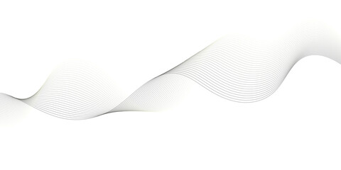 Abstract grey wave lines on transparent background. Technology, data science, geometric border pattern. Isolated on white background. Vector for banners and background.