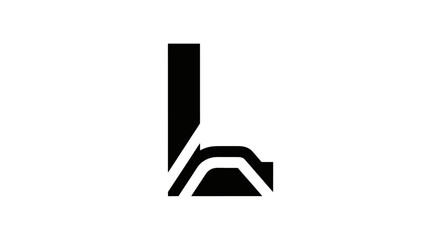 Elegant monogram emblem displaying the letter L with flowing architectural shapes