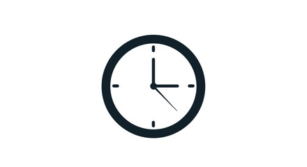Classic and minimal clock illustration showing the time around twelve fifteen