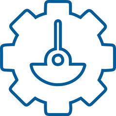 setting gear Cog icon in outline vector format used for system settings, tech preferences, and interface customization.
