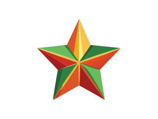 Colorful Geometric Star Design vector isolated on white background