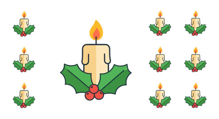Festive holiday design featuring candles and holly to evoke the spirit of christmas