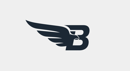 Sophisticated letter B logo combining a stylized eagle head and outstretched wing © Alis