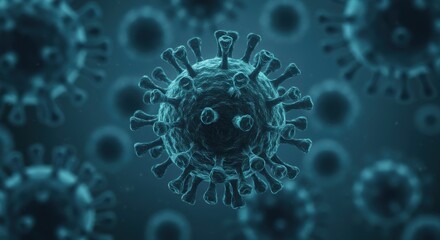 Detailed microscopic view of infectious disease cell for scientific research and medical visualization