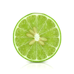 Sliced lime on a white background