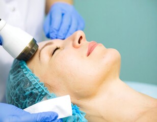 Fototapeta premium Woman receiving facial treatment