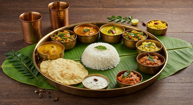 traditional South Indian thali meal 