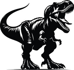 Giant Angry T-rex Roaring vector illustration isolated on white background