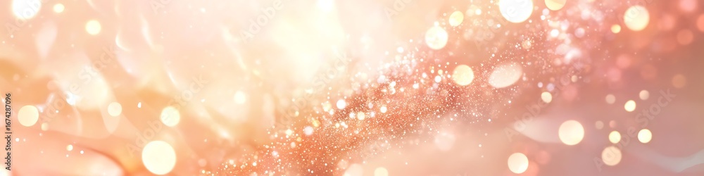 Poster peach bokeh background with glitter effect for design and wallpaper use in graphic projects and soci