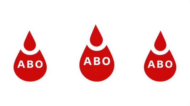 Red ABO Blood Group Symbol with Drop Illustration, representing Blood Type System for Medical Education and Awareness