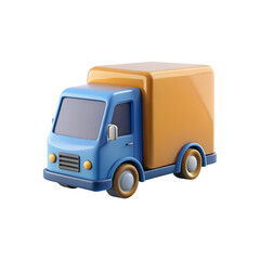 Delivery Truck Vehicle 3D Transparent Background Image