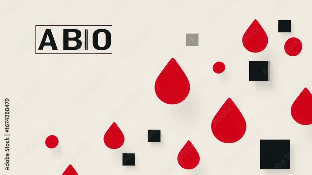 Aufkleber abstract representation of abo blood group system with red and gray elements on neutral background