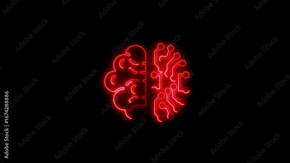 Poster Digital brain concept illustrating artificial intelligence and technological innovation.