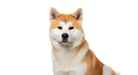 Portrait of a Smiling Akita Dog