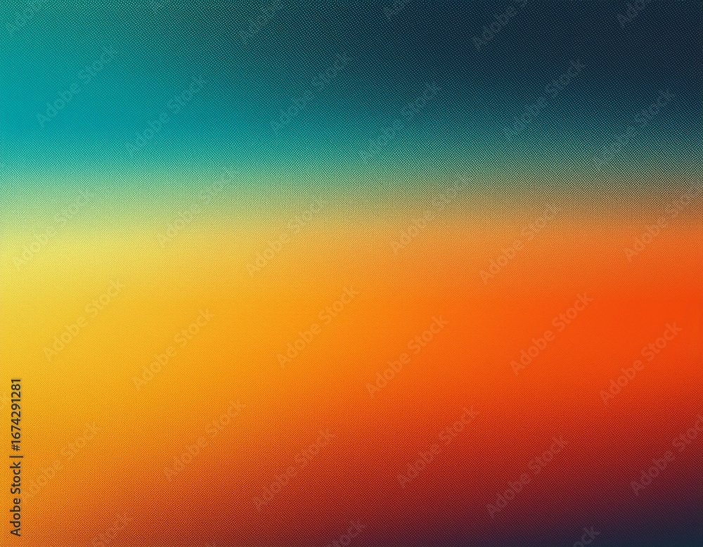 Aufkleber teal orange yellow blue dark grainy color gradient background retro noise texture effect web banner 