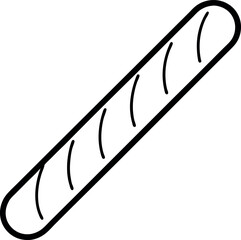 Breadstick Line Drawing with Diagonal Slashes