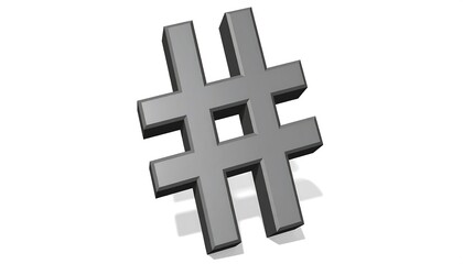 Obraz premium 3D gray hashtag symbol (2)