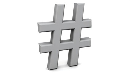 Fototapeta premium 3D gray hashtag symbol