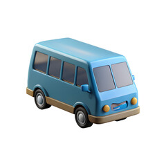 Minibus Vehicle 3D Transparent Background Image