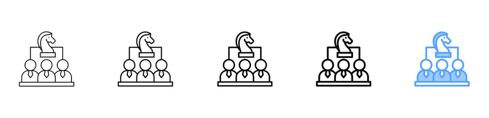 Corporate Strategy Icon Different Style Outline Collection Set 