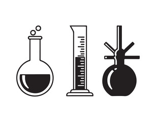 Obraz premium Symbols for Pharmacy and Laboratory Equipment Collection. 