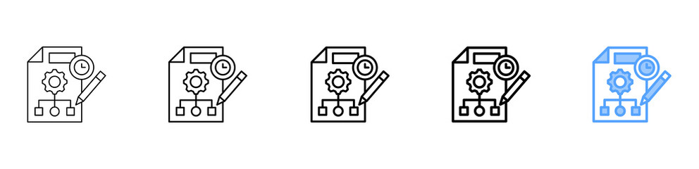Management Plan Icon Different Style Outline Collection Set 