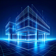 Digital architectural building design illustration