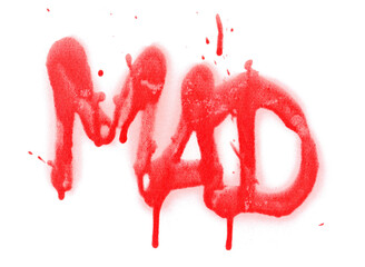 Graffiti, spray stain paint word isolated on white