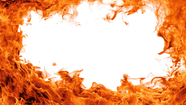 Abstract flame border with dark center