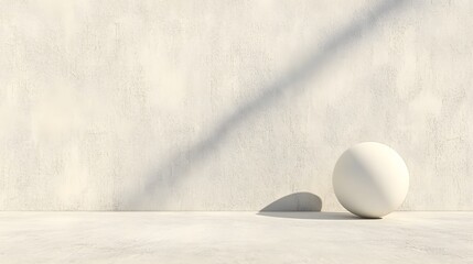 Minimalist White Sphere on Textured Wall Background