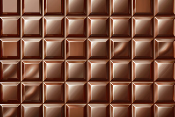 Obraz premium Rich Milk Chocolate Bar Texture: Close-up, Seamless Pattern, Luxurious Brown Tones.