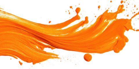 Orange liquid splash on black background
